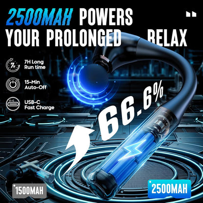 Massage Gun with Upgraded Extension Handle, Portable 10MM Massage Gun Deep Tissue, Back Massager