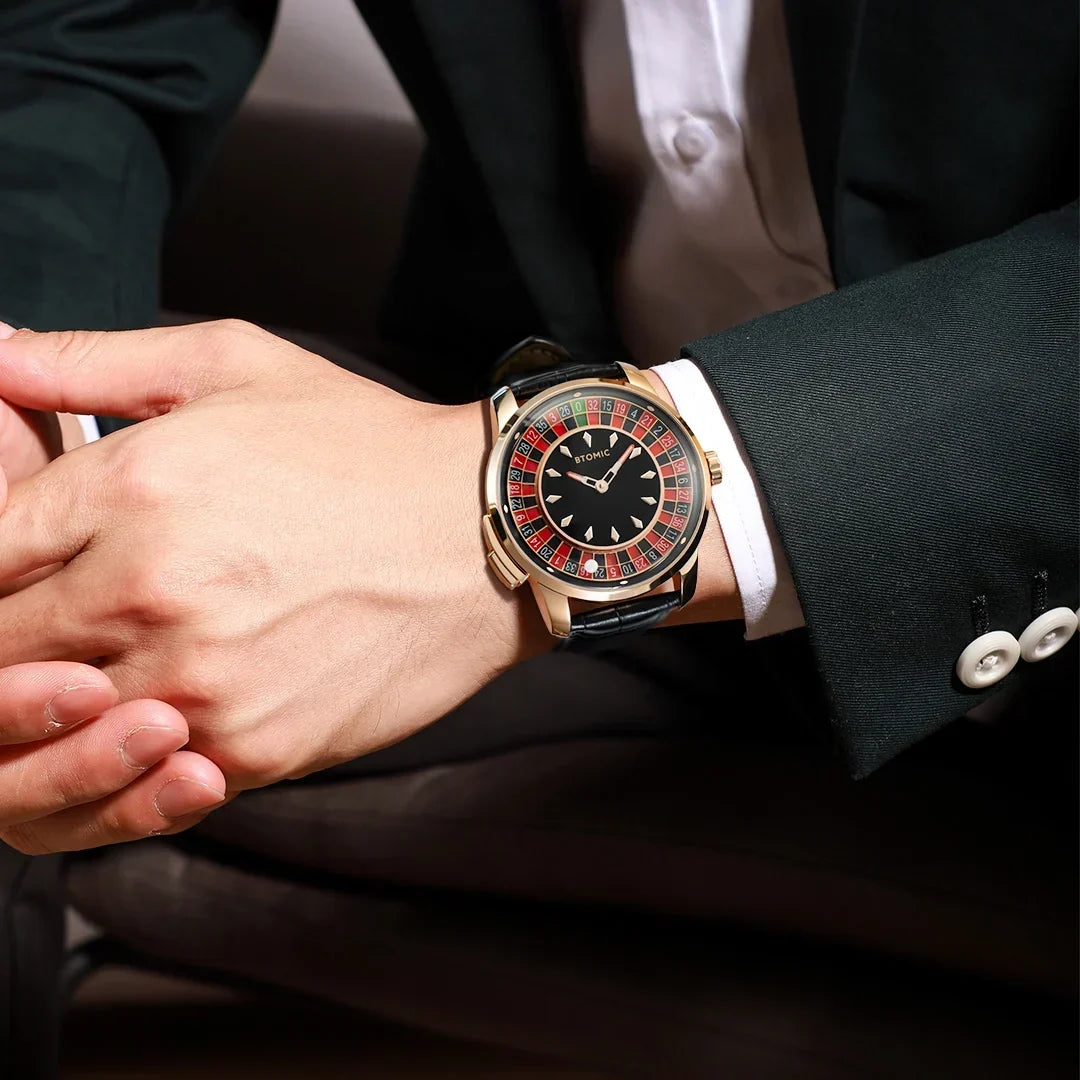 1.8 Inches Roulette Wheel Automatic Watches for Men || ساعات أوتوماتيكية للرجال بتصميم عجلة الروليت (قطر 1.8 بوصة)